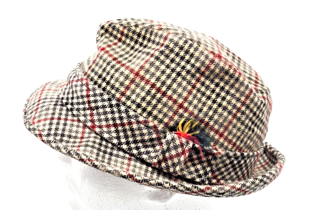 VINTAGE PENDLETON HAT SIZE 7 100% WOOL PLAID FEDORA HAT SIZE 7